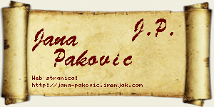 Jana Paković vizit kartica